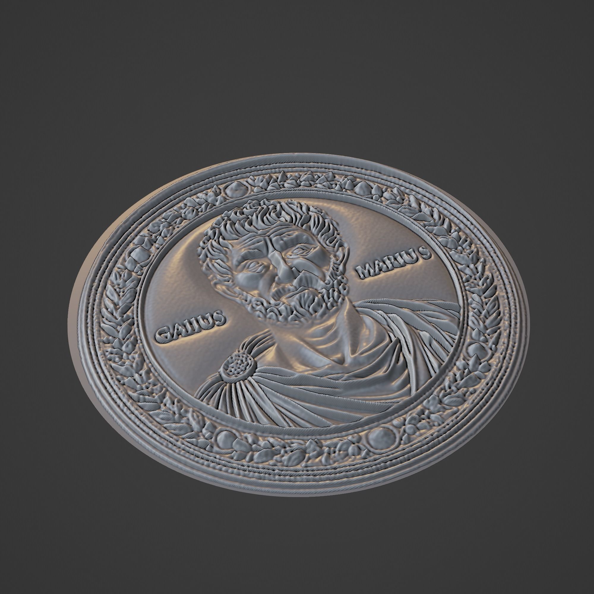 Gaius Marius Medallion 3D print model_1