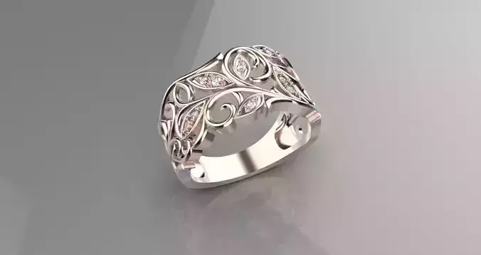 jewelry tree branch vine diamond ring 3d model