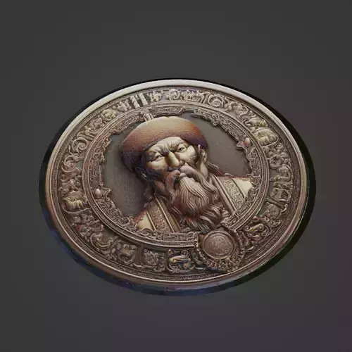 Genghis Khan Medallion 3D print model