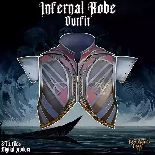 Fantasy Infernal Robe Baldurs Gate 3 3D print model