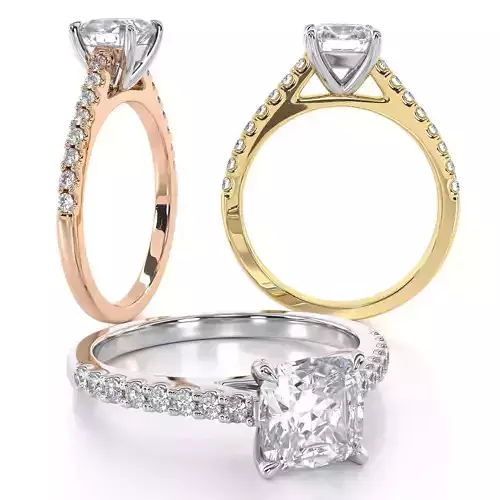 Diamond Set Cushion Milena Diamond Ring