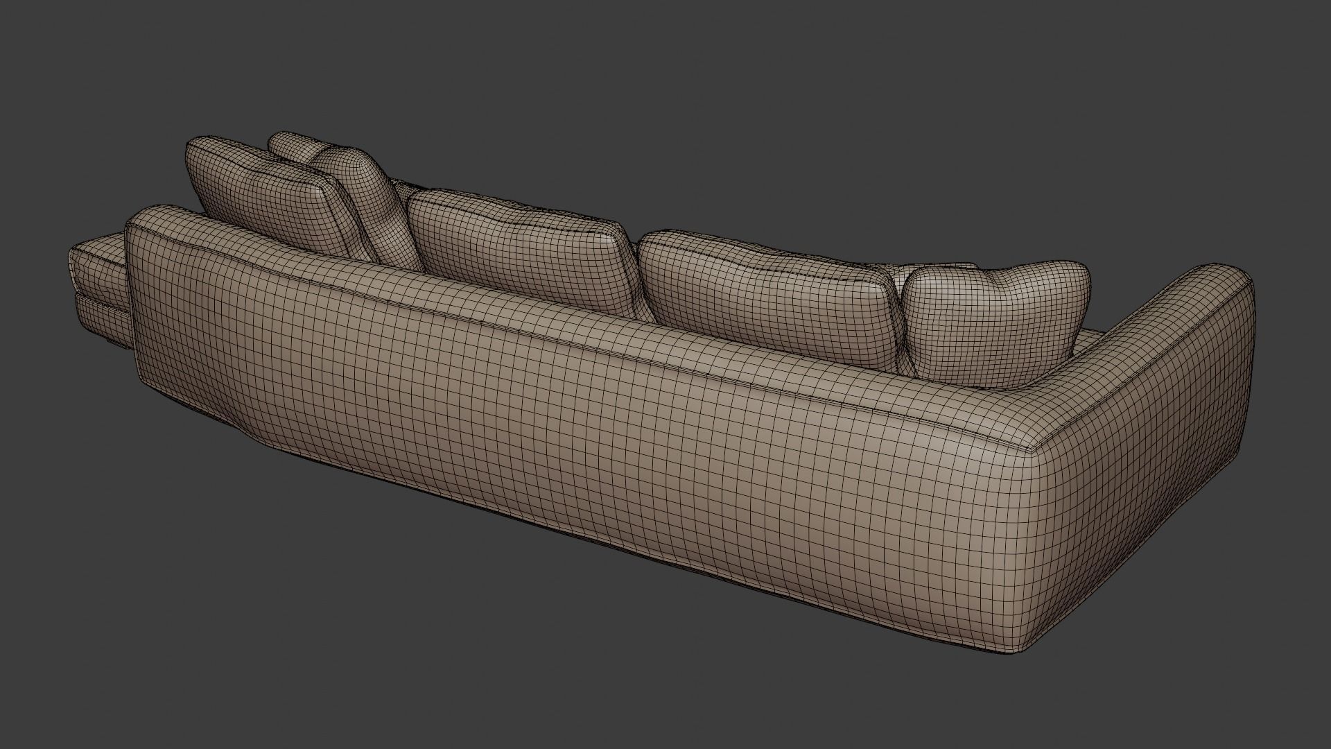 Stylish leather sofa in light colors 3D model_7