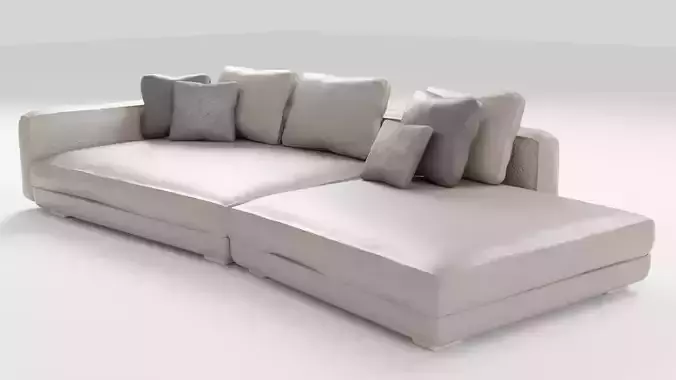 Stylish leather sofa in light colors