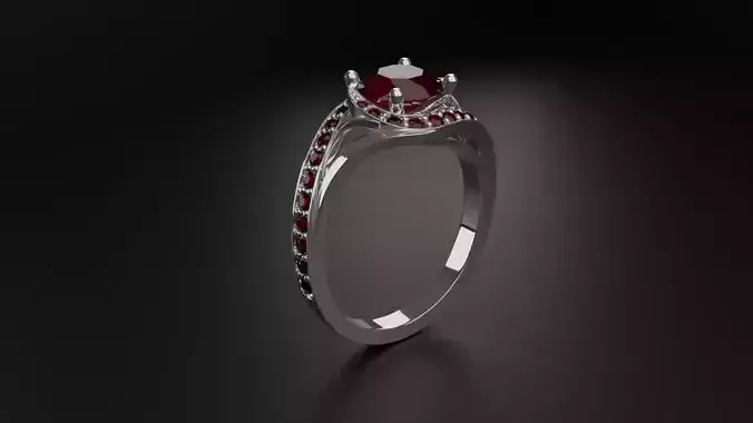 Classic Silver Ruby Wedding Ring