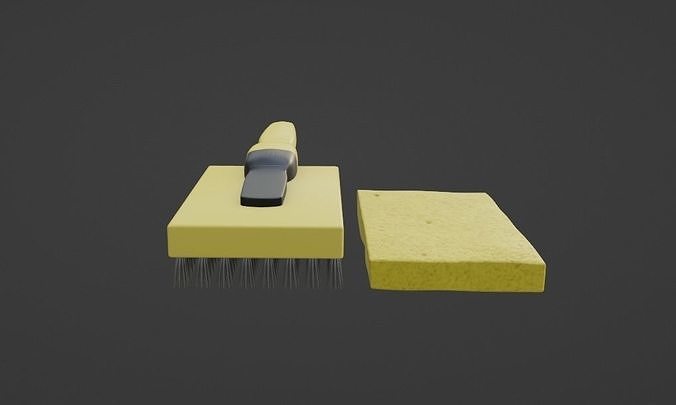 Car cleaning Sponge and Brush Set Low-poly 3D model 5