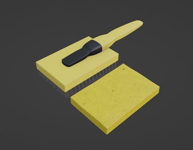 Car cleaning Sponge and Brush Set Low-poly 3D model 4