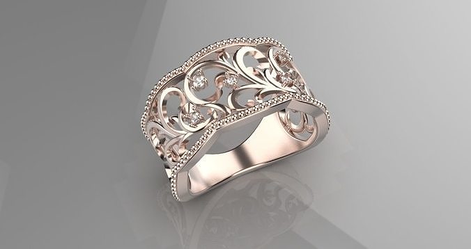 jewelry tree branch vine diamond ring 3d model 3D print model