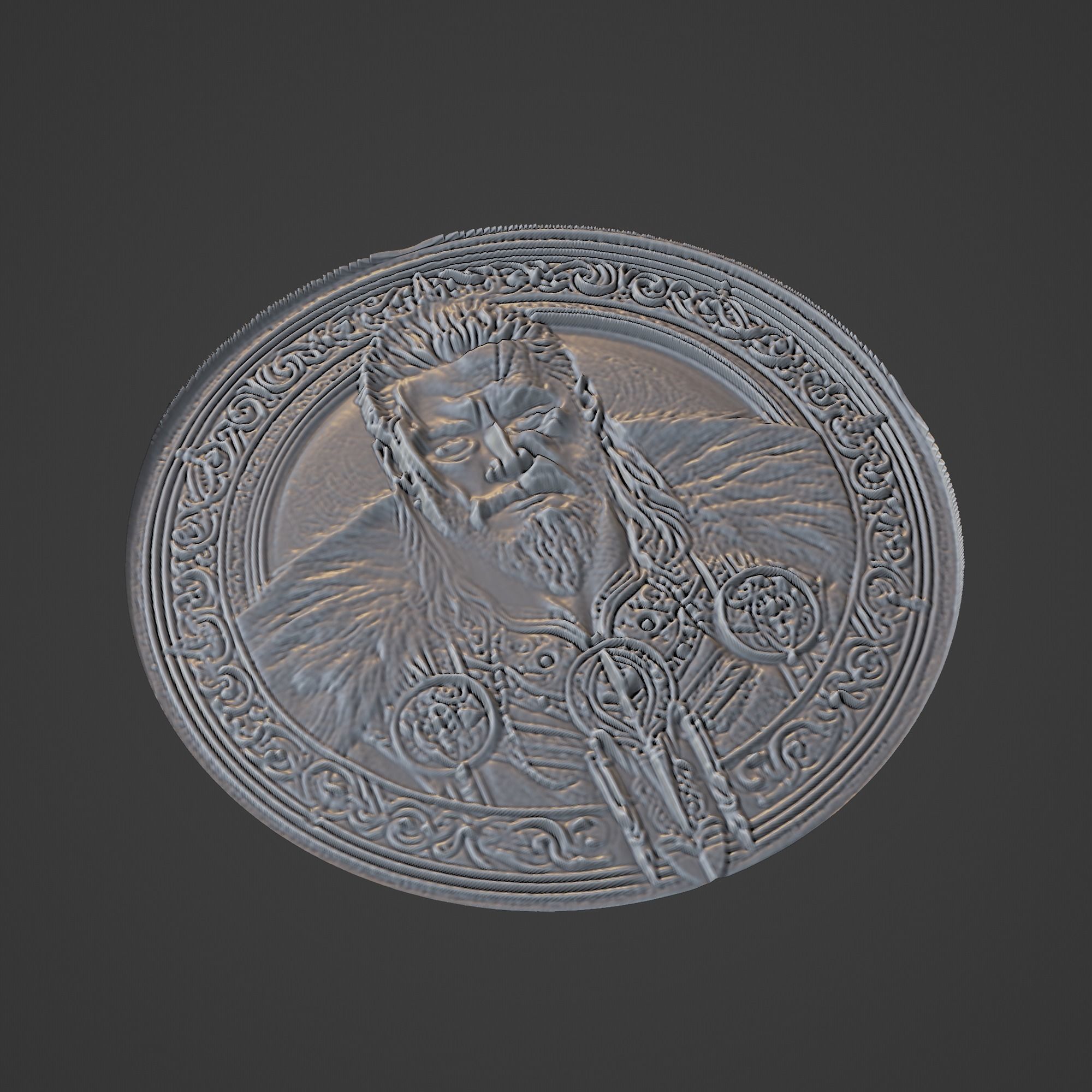 Ragnar Lothbrok Medallion 3D print model_1