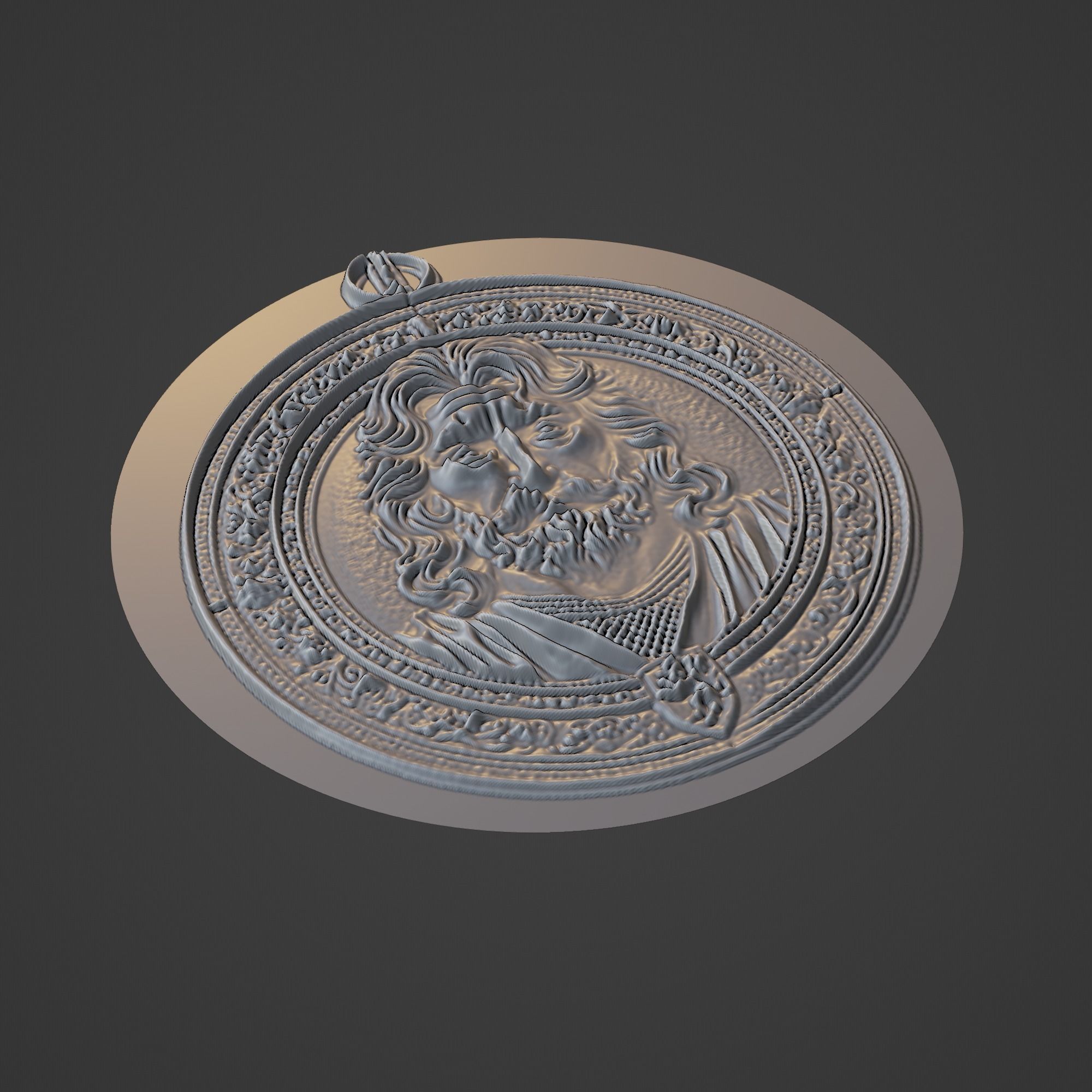 Richard the Lionheart Medallion 3D print model_1