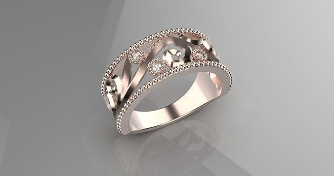 jewelry tree branch vine diamond ring 3d model 3D print model