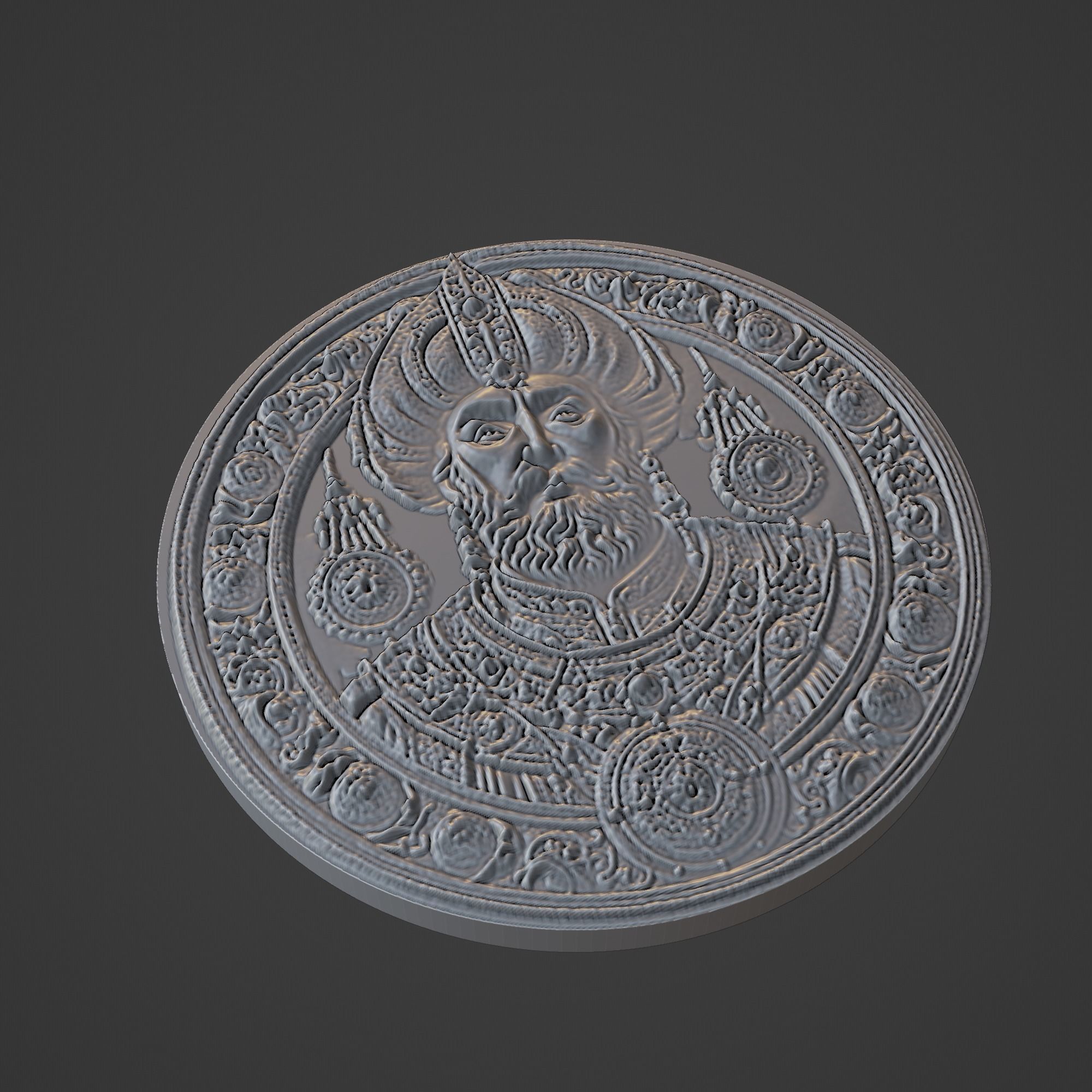 Suleiman the Magnificent Medallion 3D print model_1