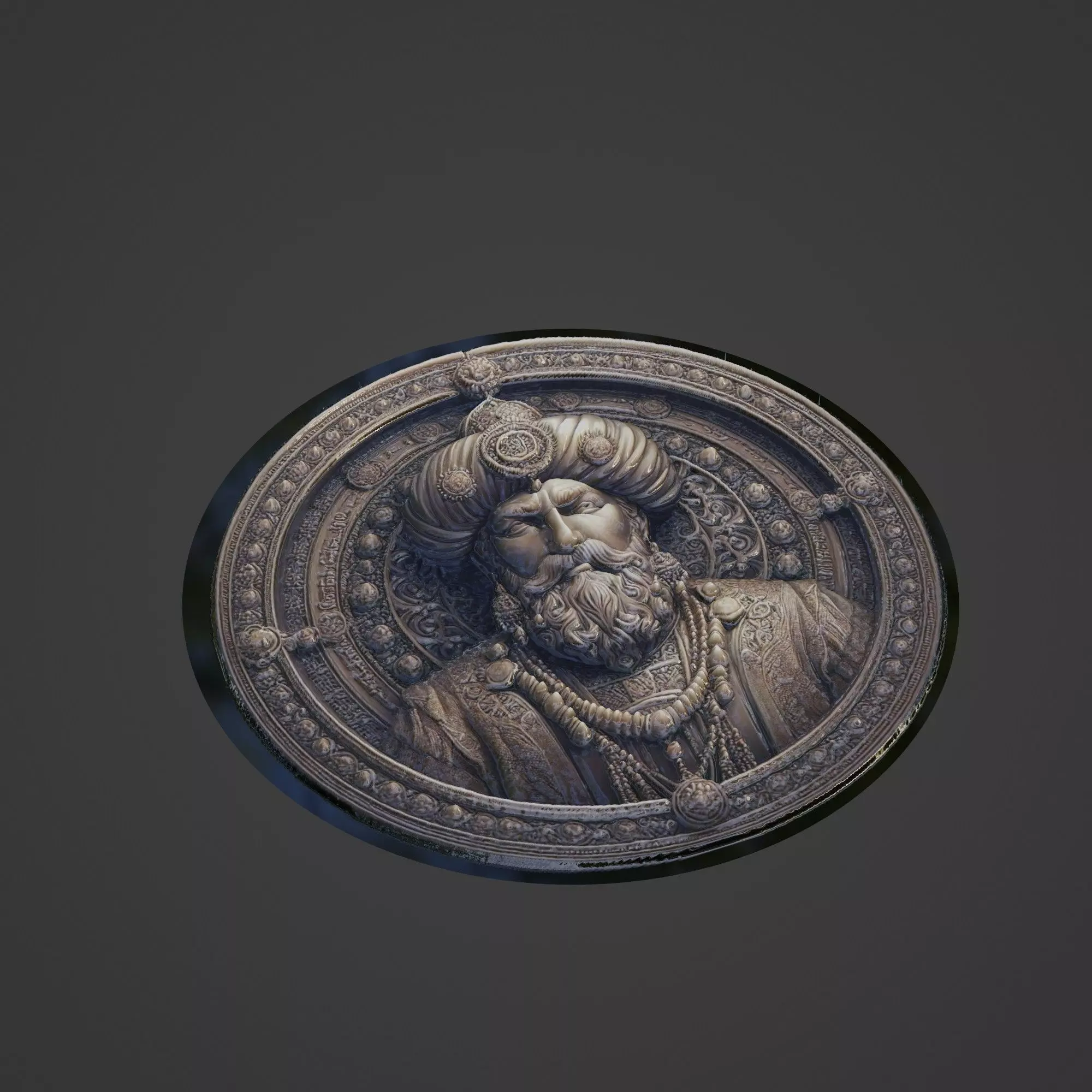 Suleiman the Magnificent Medallion 3D print model_0