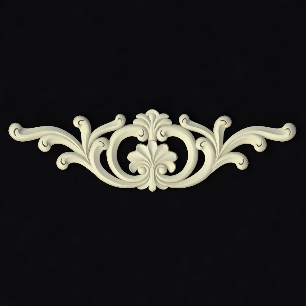 Central decor ornament for furniture 3D model_1