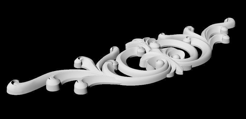 Central decor ornament for furniture 3D model_3