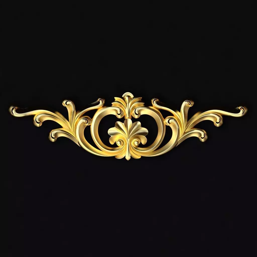 Central decor ornament for furniture 3D model_0