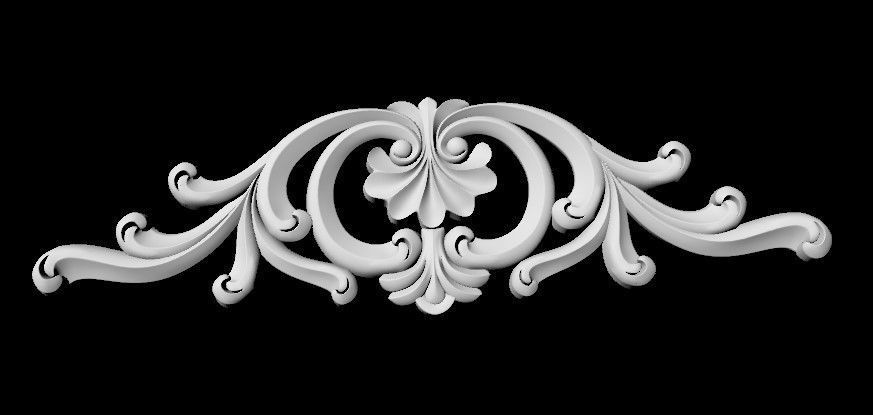 Central decor ornament for furniture 3D model_4