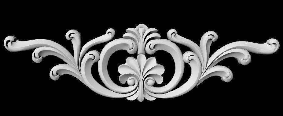 Central decor ornament for furniture 3D model_2