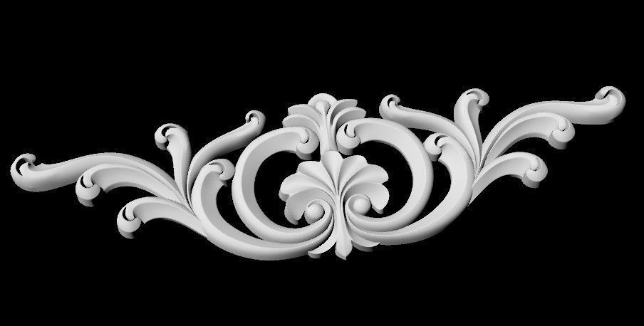Central decor ornament for furniture 3D model_5