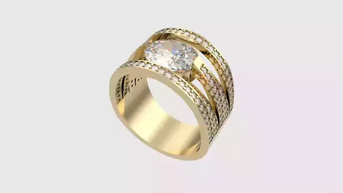 Triple Band Sapphire Ring JDBCo 3D print model
