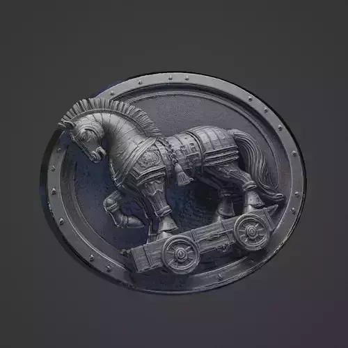 Trojan Horse Medallion 3D print model