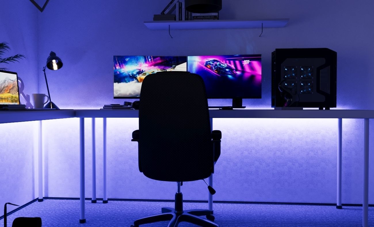 modern gaming room  3D model_1