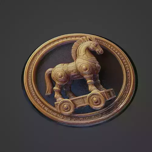 Trojan Horse Medallion 3D print model