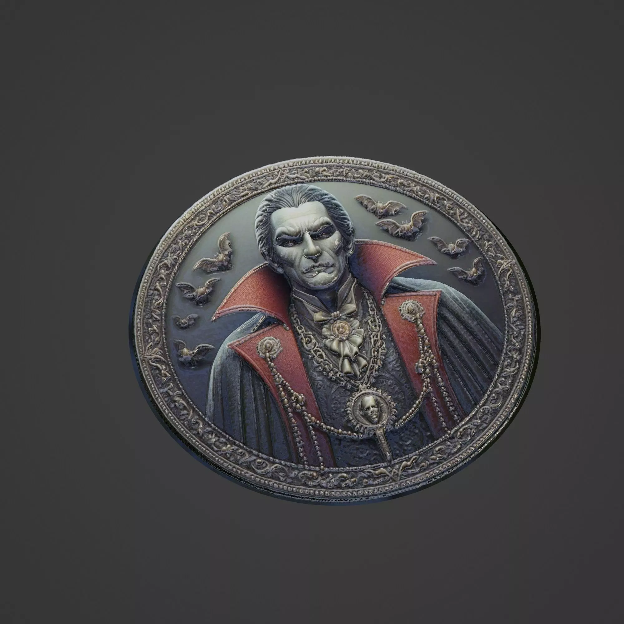 Vlad Dracula Medallion 3D print model_0