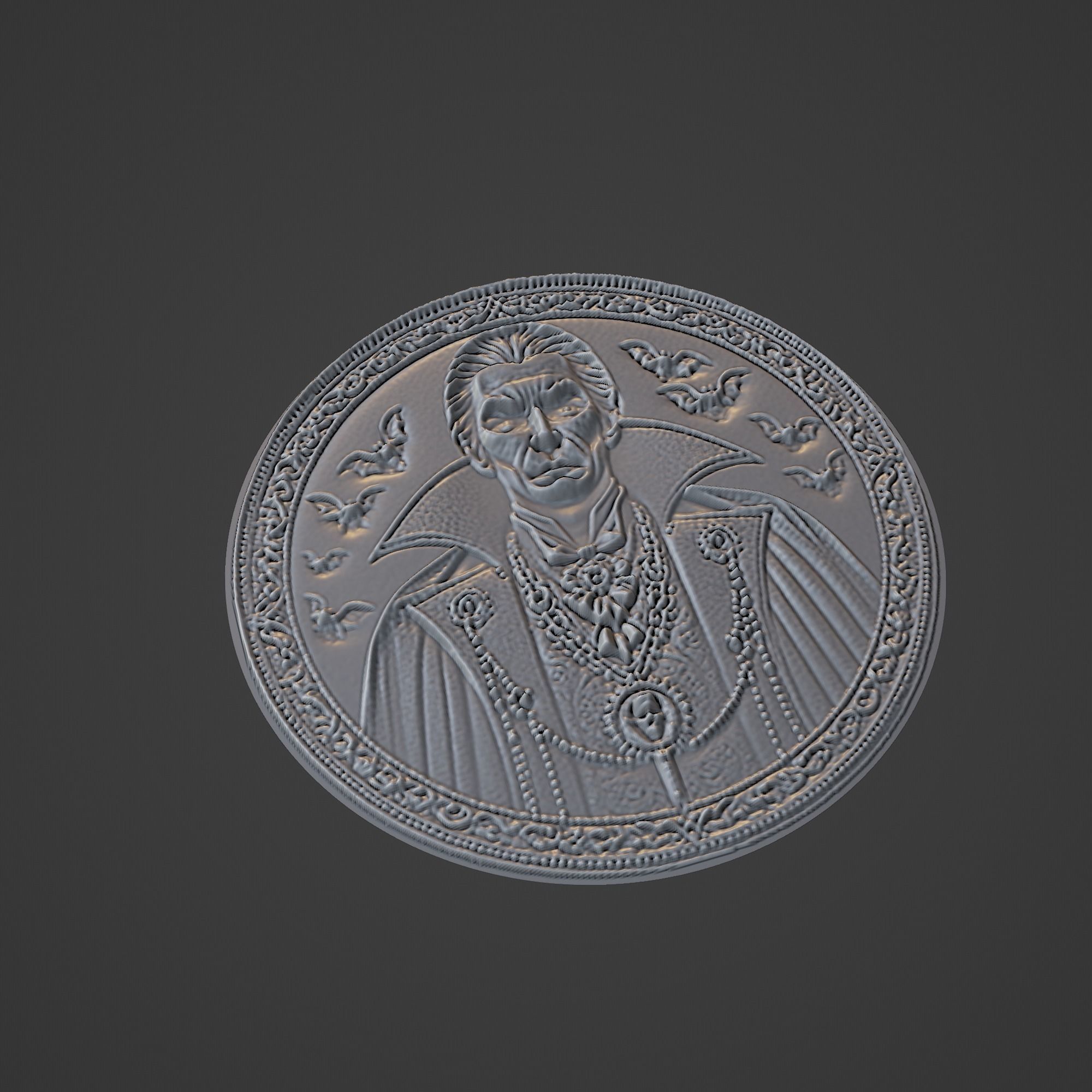 Vlad Dracula Medallion 3D print model_1