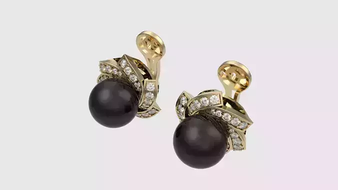 Sculptural Black Orb Earrings JDBCo 3D print model