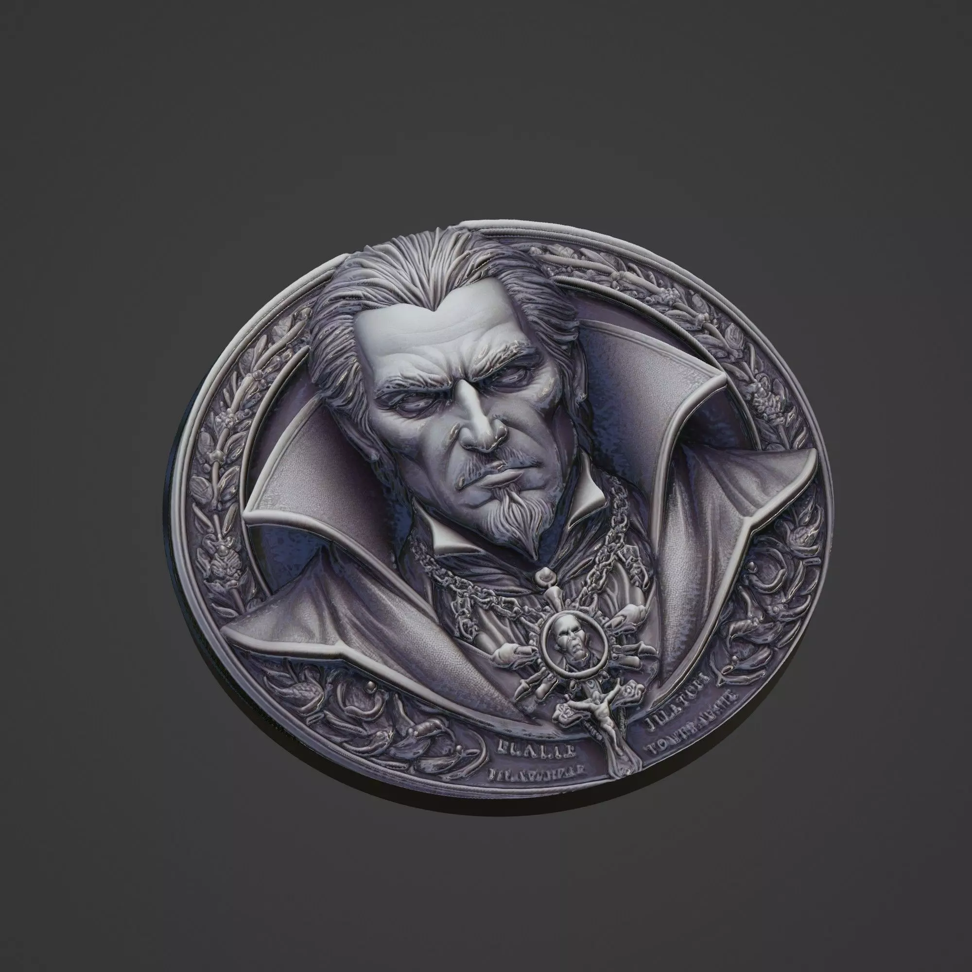 Vlad Dracula Medallion 3D print model_0