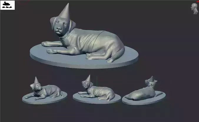 Dog birthday celebration 3D print model
