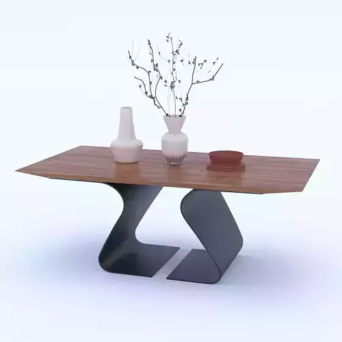 Modern table with a decorative set