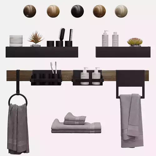 Bathroom Accessories Gamadecor 3D Model