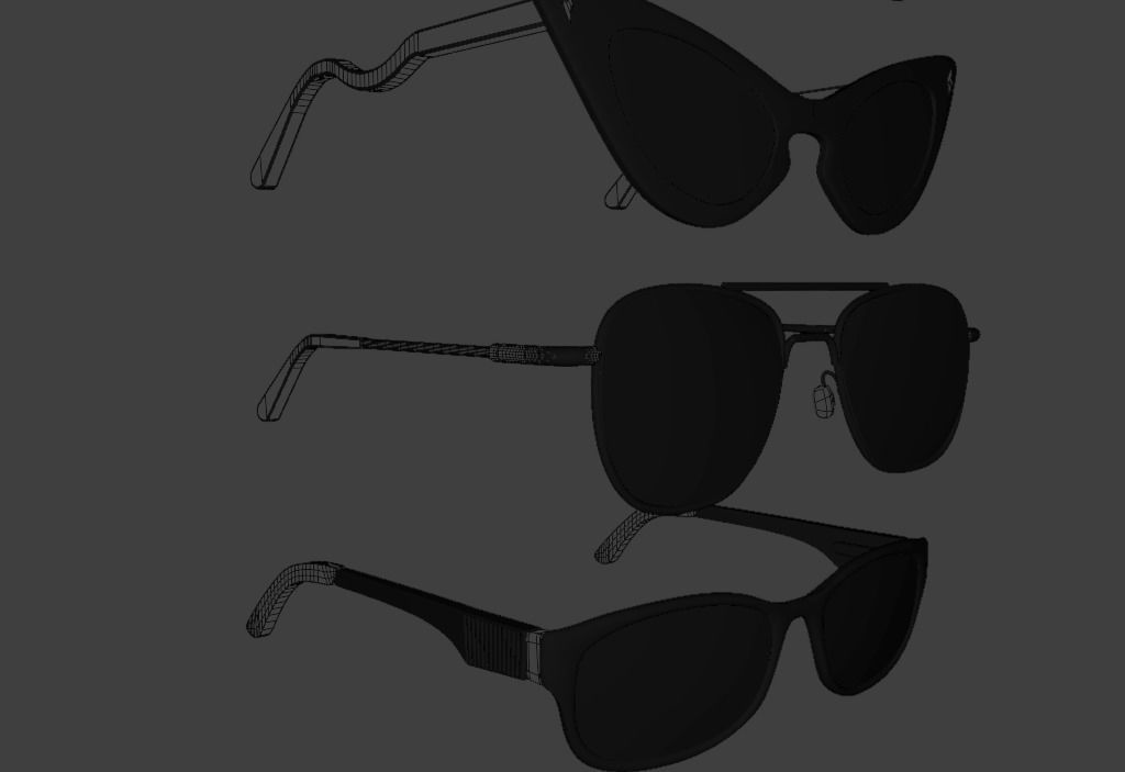 collection of 5 glasses Low-poly 3D model_3