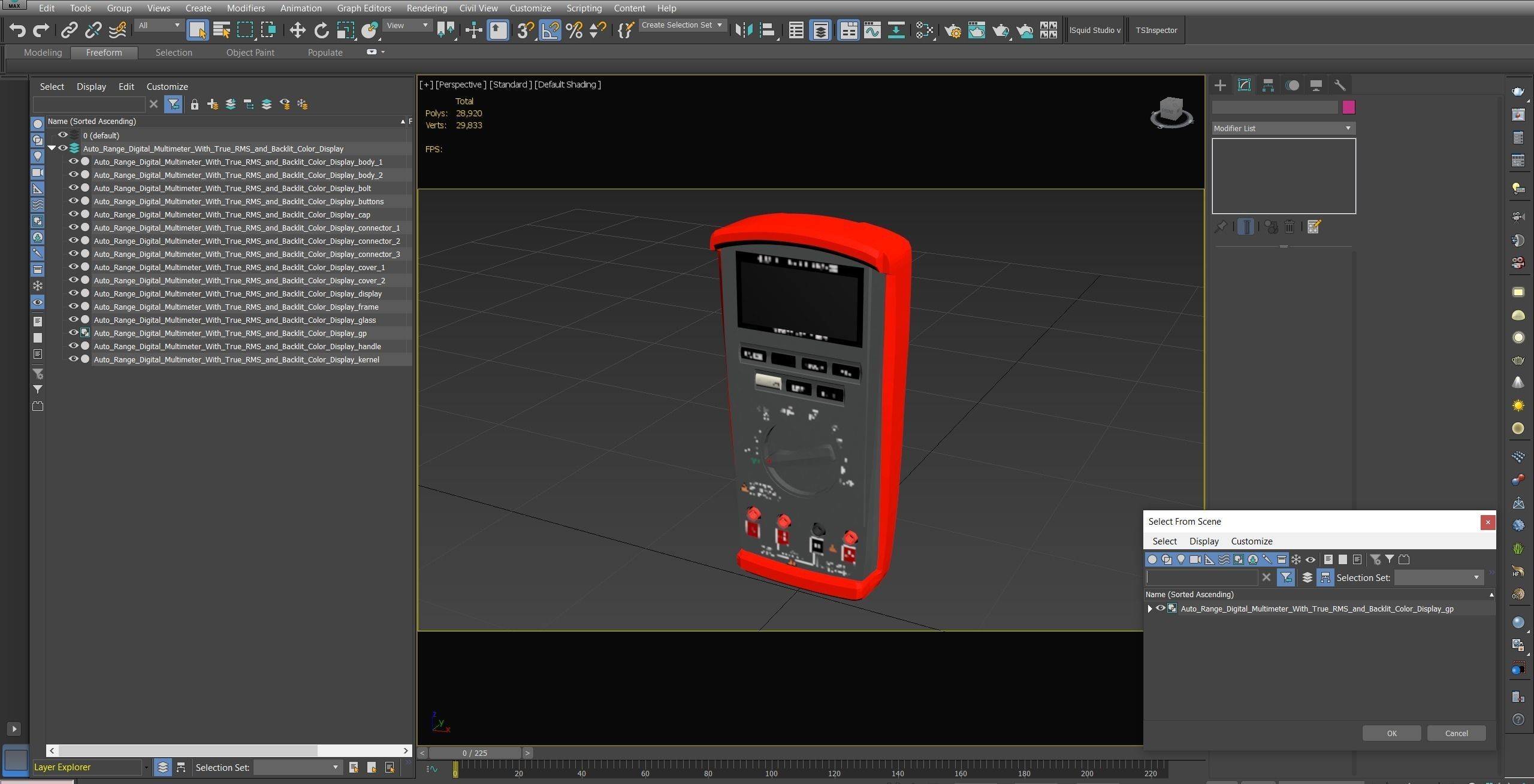 Auto Range Digital Multimeter Low-poly 3D model_25