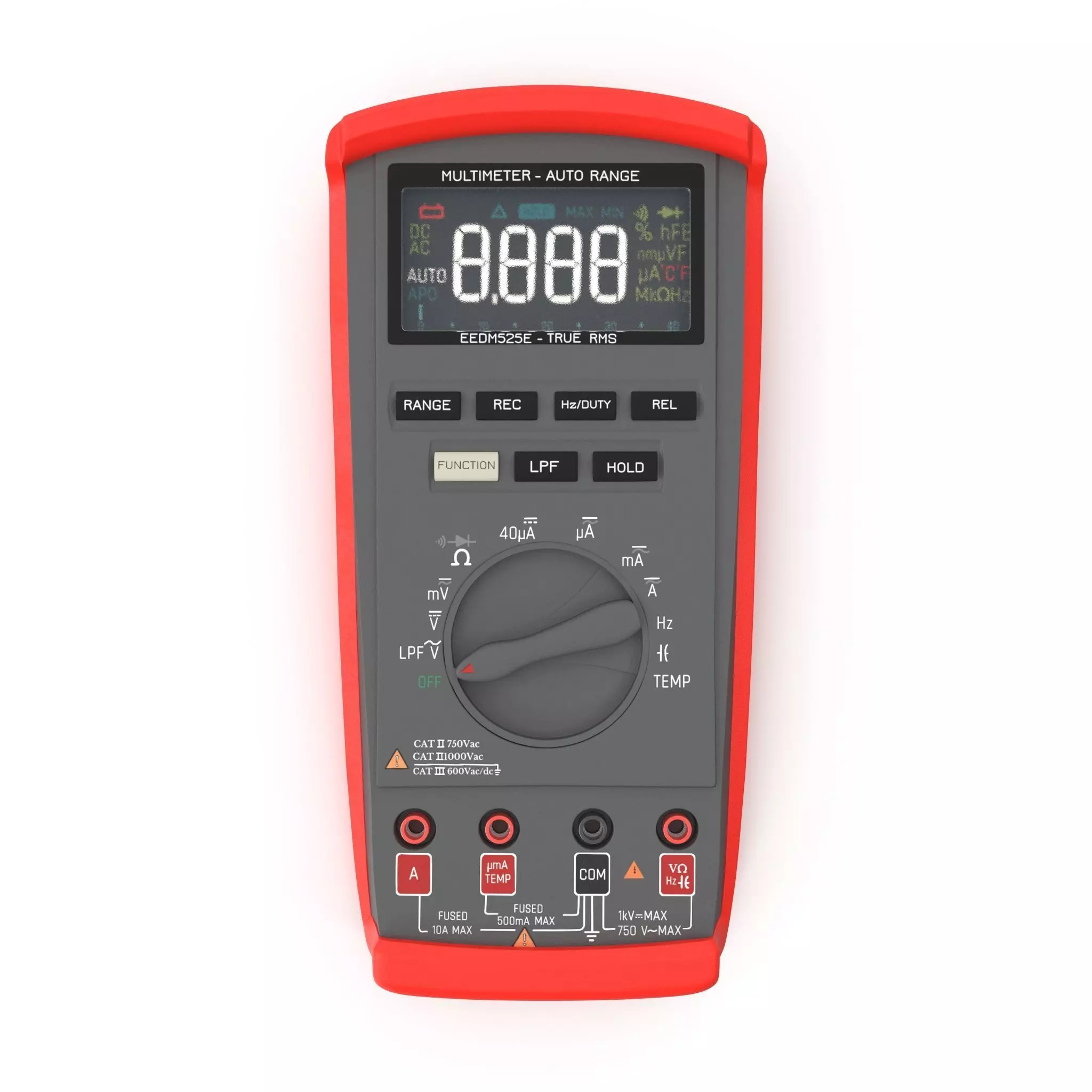 Auto Range Digital Multimeter Low-poly 3D model_0