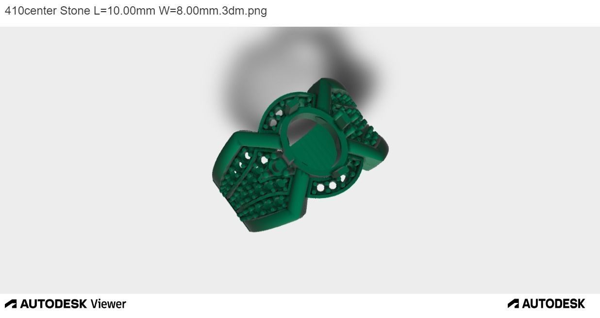 Men Ring With Oval Center Stone with 10mm Length and 8mm width 3D print model_5