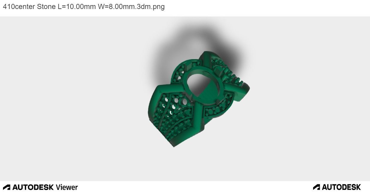 Men Ring With Oval Center Stone with 10mm Length and 8mm width 3D print model_2