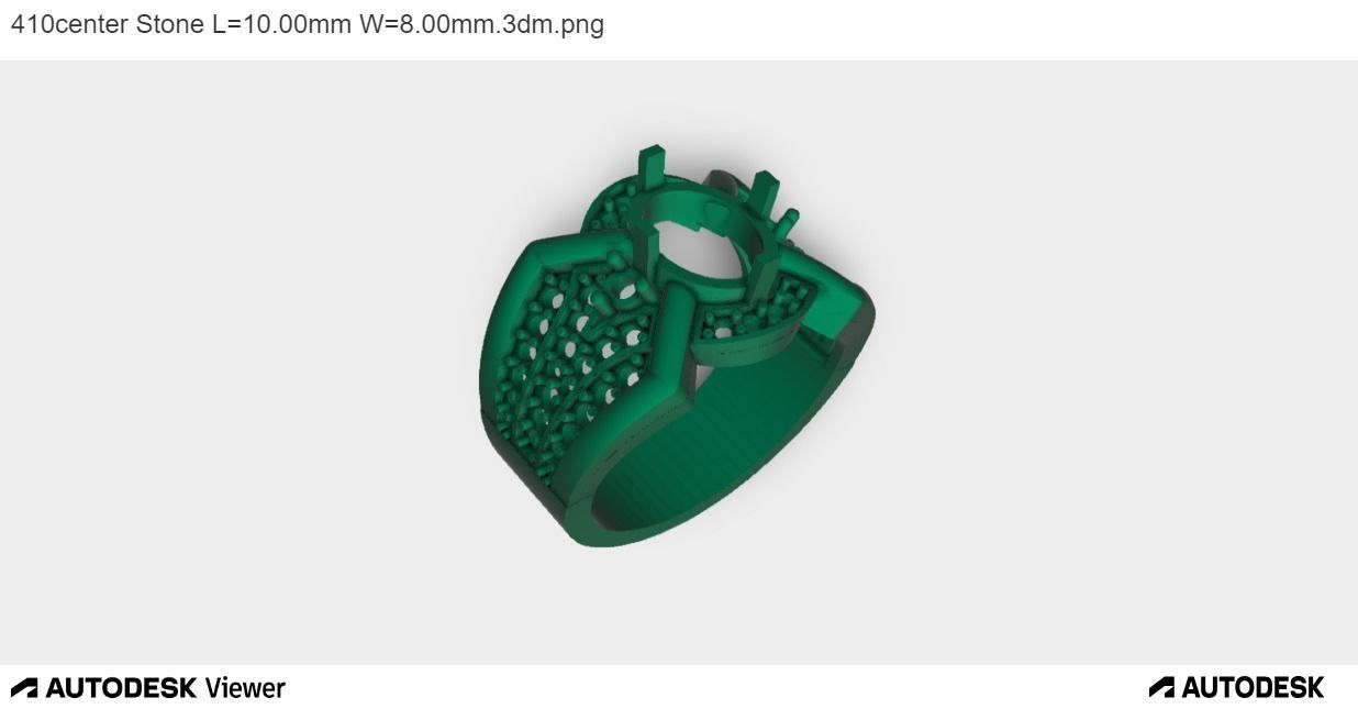 Men Ring With Oval Center Stone with 10mm Length and 8mm width 3D print model_1