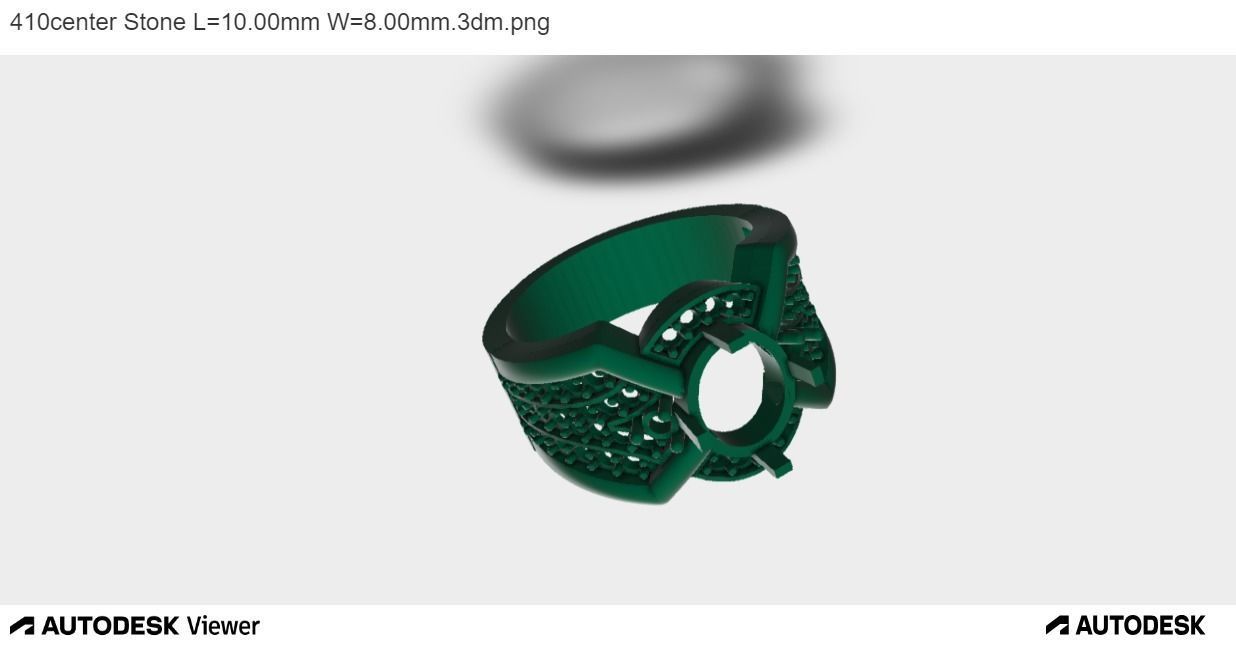 Men Ring With Oval Center Stone with 10mm Length and 8mm width 3D print model_4