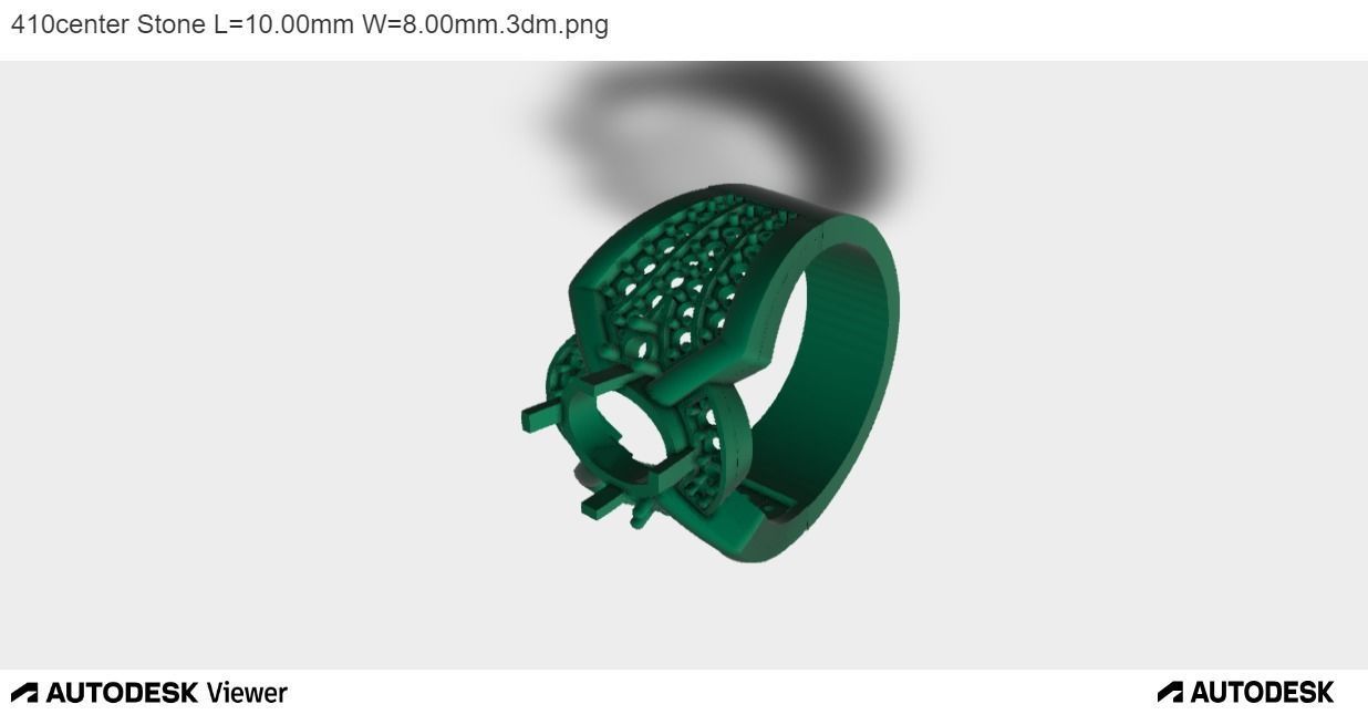 Men Ring With Oval Center Stone with 10mm Length and 8mm width 3D print model_3