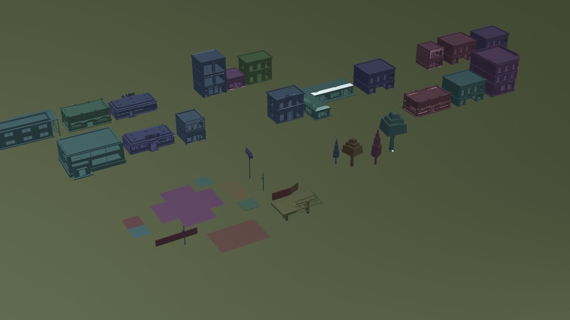 low-poly city models Low-poly 3D model_24