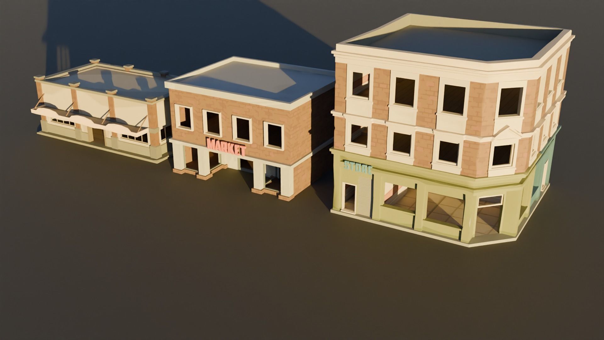 low-poly city models Low-poly 3D model_13