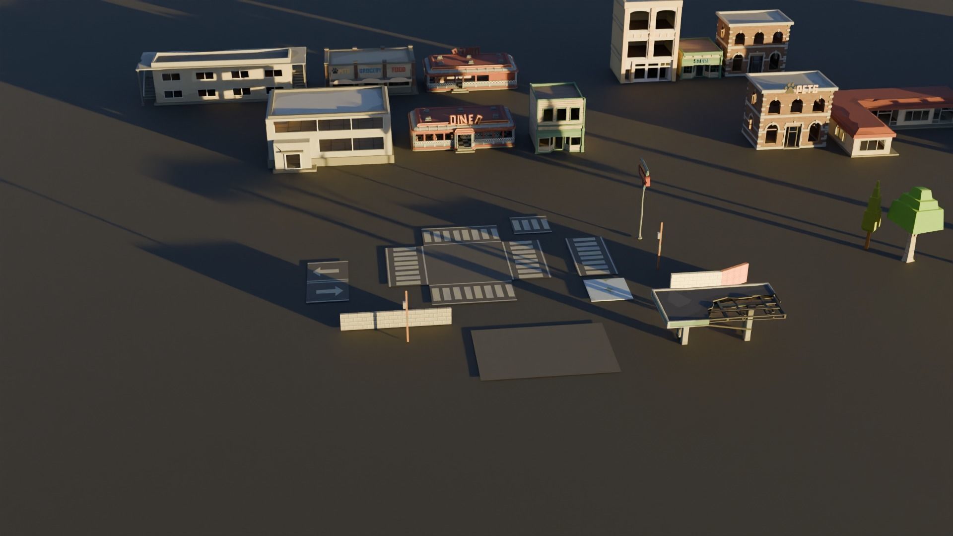 low-poly city models Low-poly 3D model_17