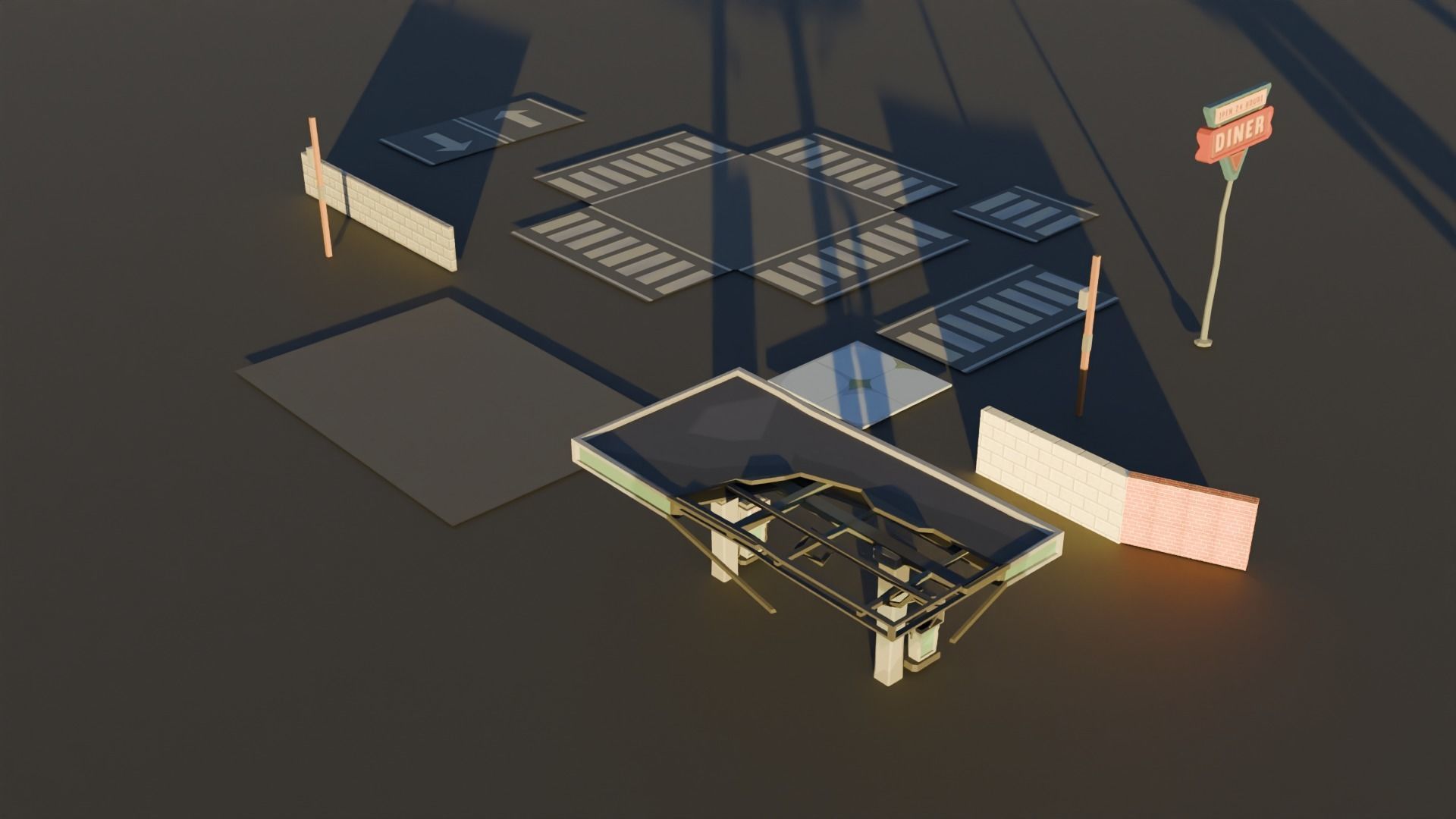 low-poly city models Low-poly 3D model_35