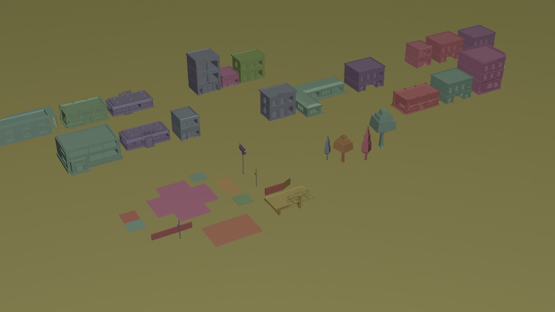 low-poly city models Low-poly 3D model_18
