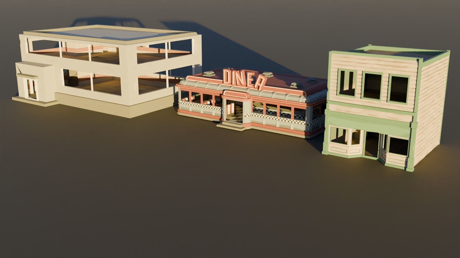 low-poly city models Low-poly 3D model_19