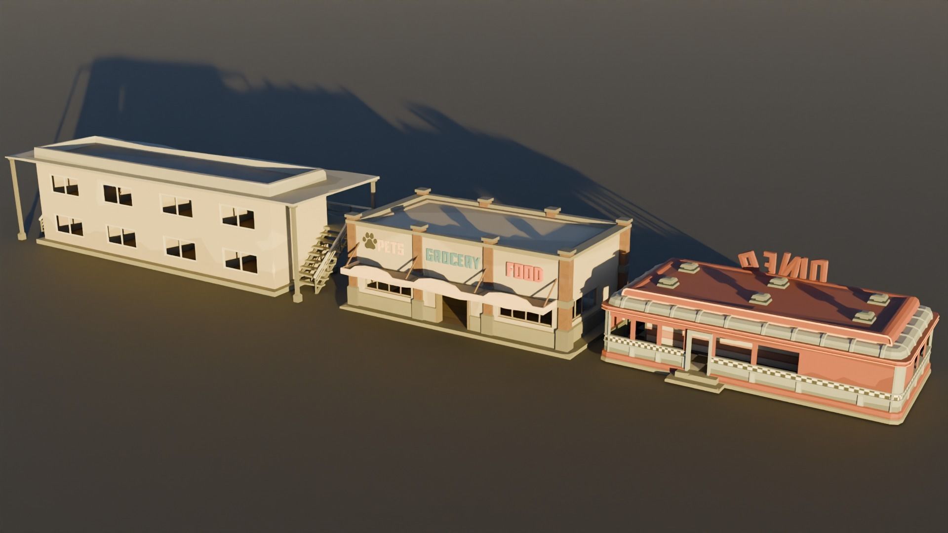 low-poly city models Low-poly 3D model_33