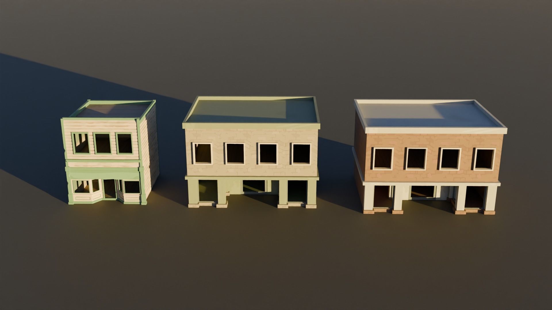 low-poly city models Low-poly 3D model_8