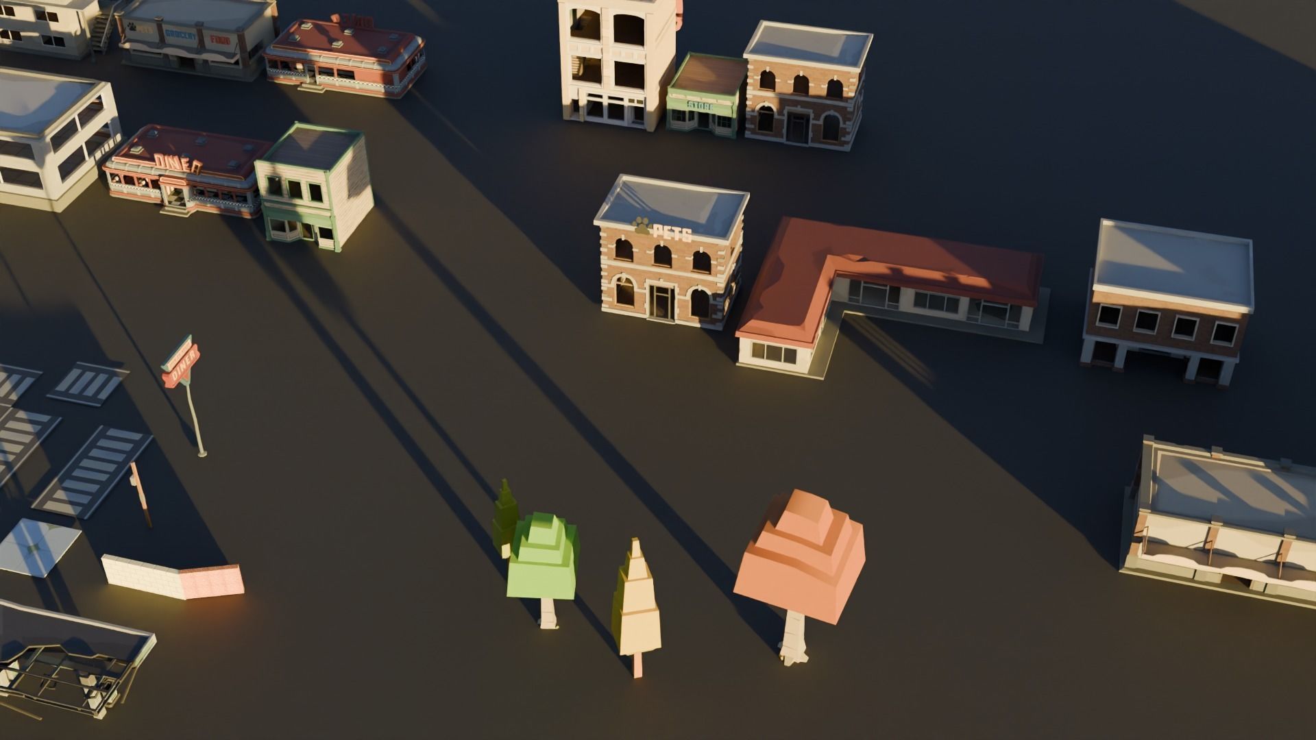 low-poly city models Low-poly 3D model_23